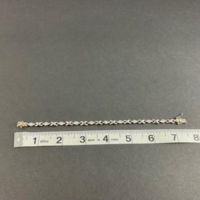 -189- SILVER | Sterling With CZ Bracelet | Marked