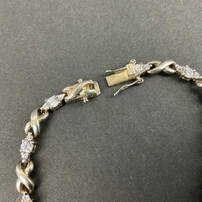 -189- SILVER | Sterling With CZ Bracelet | Marked