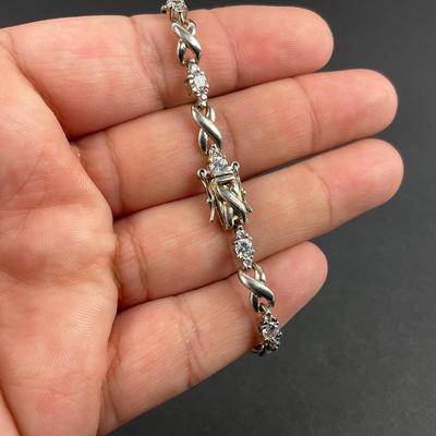 -189- SILVER | Sterling With CZ Bracelet | Marked
