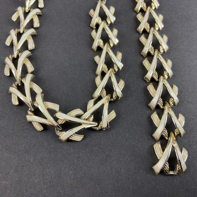 -197- CORO | Gold Tone Necklace & Bracelet | Marked