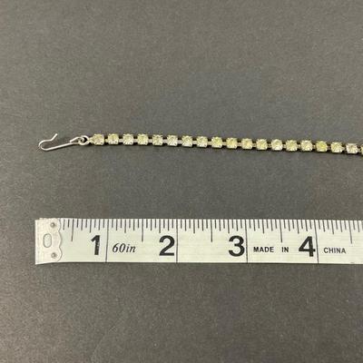 -200- COSTUME JEWELRY | Rhinestone Unmarked Necklace & Clip Earrings