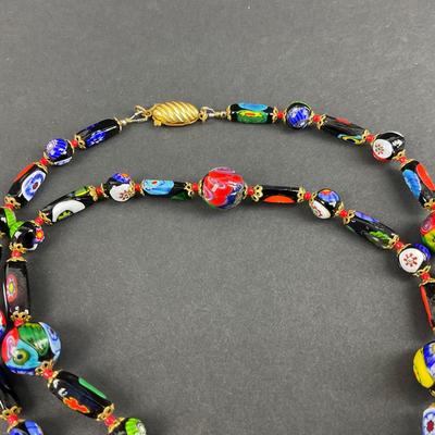 -201- MURANO | Millefiori Italian Art Glass Necklace