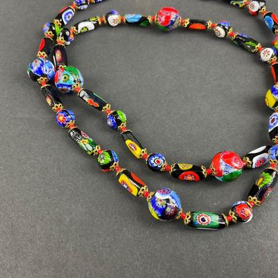 -201- MURANO | Millefiori Italian Art Glass Necklace