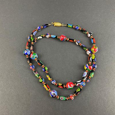 -201- MURANO | Millefiori Italian Art Glass Necklace