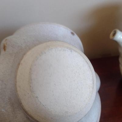 Pottery Ikebana Vase and Tea Pot