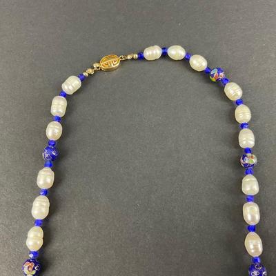 -202- JEWELRY | Pearl & Cloisonné Necklace