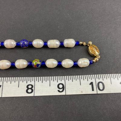 -202- JEWELRY | Pearl & Cloisonné Necklace