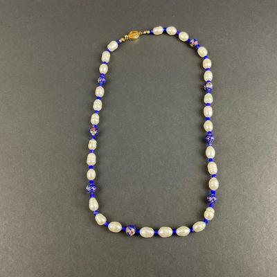 -202- JEWELRY | Pearl & Cloisonné Necklace