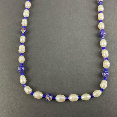 -202- JEWELRY | Pearl & Cloisonné Necklace