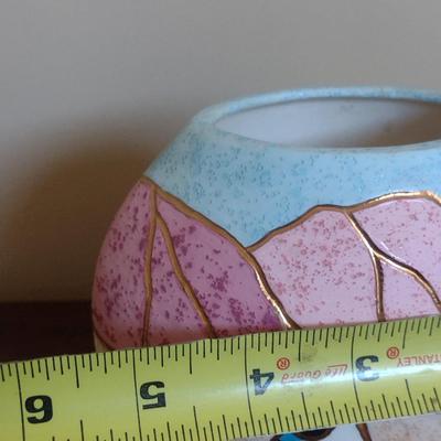 Hand Painted Southwestern Design Pottery Vase- Approx 5" Tall