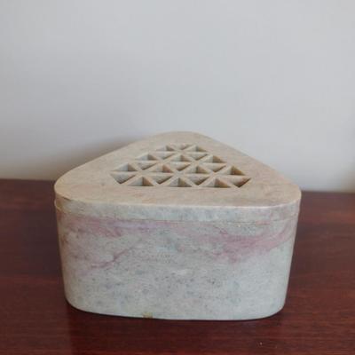 Carved Stone Box with Lid