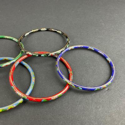 -208- JEWELRY | Assortment Of Cloisonné Bangles