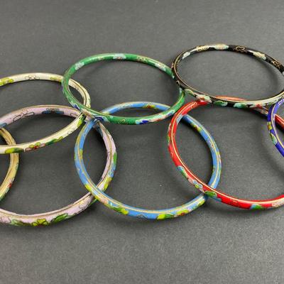 -208- JEWELRY | Assortment Of Cloisonné Bangles