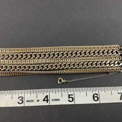 -210- MONET | Gold Tone Multi Strand Bracelet | Marked