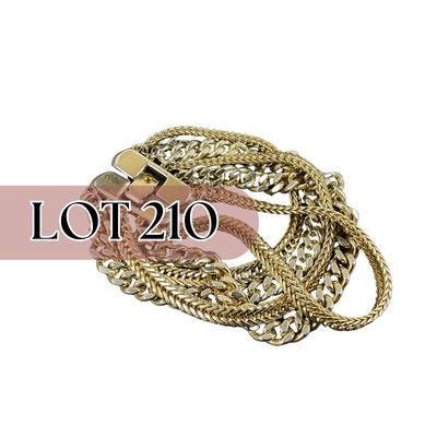 -210- MONET | Gold Tone Multi Strand Bracelet | Marked