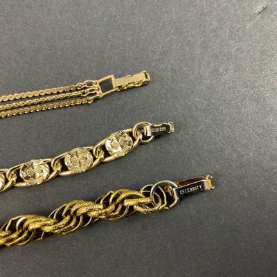 -214- BRACELETS | Gold Tone Celebrity, & Sarah Coventry Bracelets | Marked