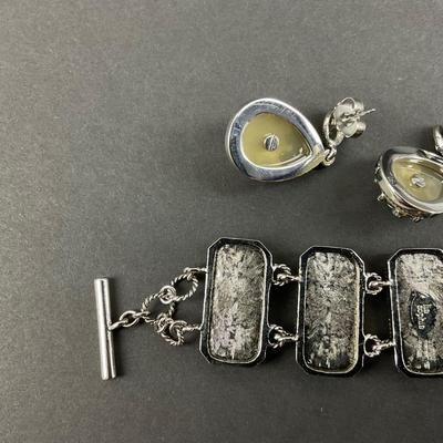 -215- LIA SOPHIA | Pendant, Bracelet, & Earrings Set | Marked