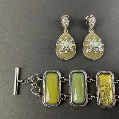 -215- LIA SOPHIA | Pendant, Bracelet, & Earrings Set | Marked