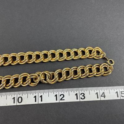 -218- TRIFARI | Gold Tone Necklace & Bracelet Set | Marked