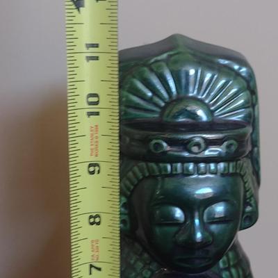 Vintage Aztec Design Glazed Ceramic Kahlua Bottle