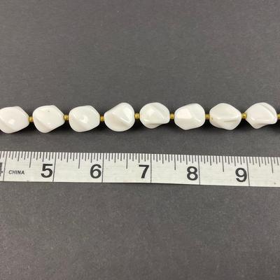 -220- TRIFARI | Gold Tone White Chunky Necklaces | Marked