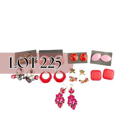 -225- COSTUME JEWELRY | Assortment Of Red Earrings