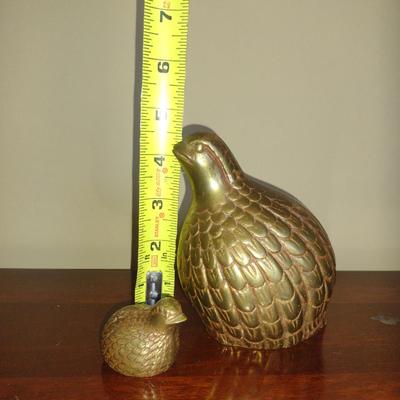 Pair of Cast Metal Quail Figurines