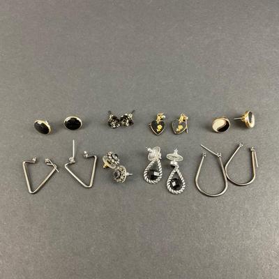 -233- COSTUME JEWELRY | Assorted Black & Grey Earrings