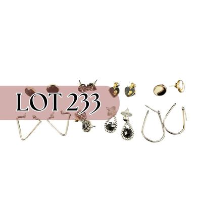 -233- COSTUME JEWELRY | Assorted Black & Grey Earrings
