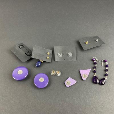 -234- COSTUME JEWELRY | Assorted Purple Earrings