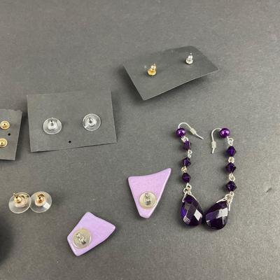 -234- COSTUME JEWELRY | Assorted Purple Earrings