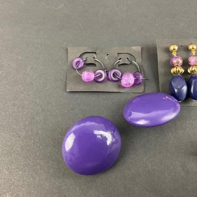 -234- COSTUME JEWELRY | Assorted Purple Earrings