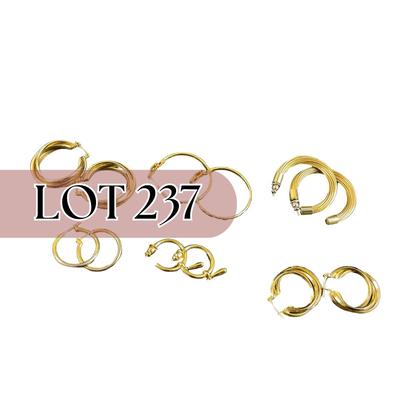 -237- COSTUME JEWELRY | Assorted Gold Tone Hoop Earrings