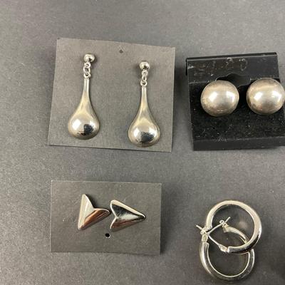 -239- COSTUME JEWELRY | Assorted Silver Tone Earrings