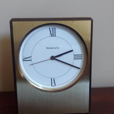 Tiffany & Co. Swiss Made Battery Operated Table Top Clock- Approx 6" Tall