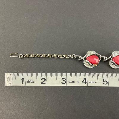 -246- COSTUME JEWELRY | Red Necklace and Earrings Set