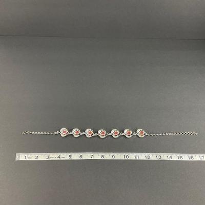 -246- COSTUME JEWELRY | Red Necklace and Earrings Set