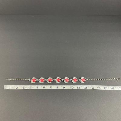 -246- COSTUME JEWELRY | Red Necklace and Earrings Set