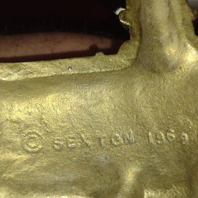 Vintage (1969) Sexton Cast Metal Bell with Train Design- Approx 12" Long
