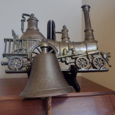 Vintage (1969) Sexton Cast Metal Bell with Train Design- Approx 12" Long