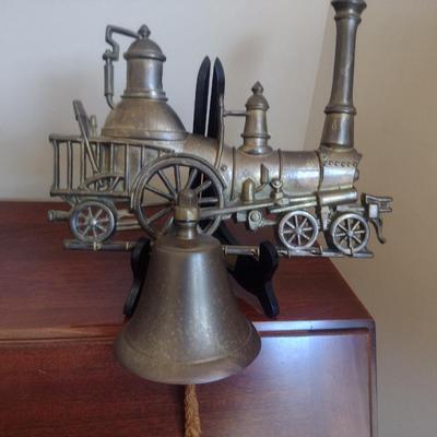 Vintage (1969) Sexton Cast Metal Bell with Train Design- Approx 12" Long
