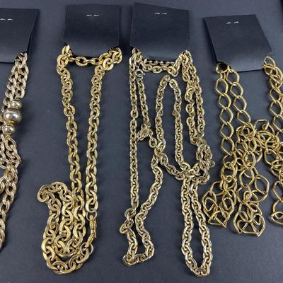 -250- COSTUME JEWELRY | Assorted Gold Tone Necklaces