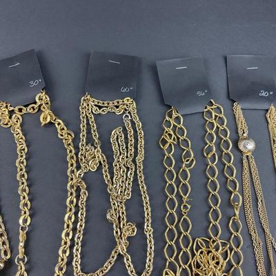 -250- COSTUME JEWELRY | Assorted Gold Tone Necklaces
