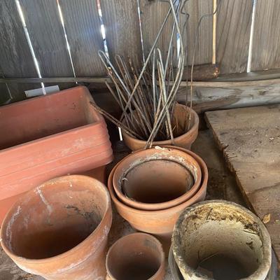 A VARIETY OF CLAY POTS, RECTANGULAR PLANTERS, WATERING JUG AND MORE!