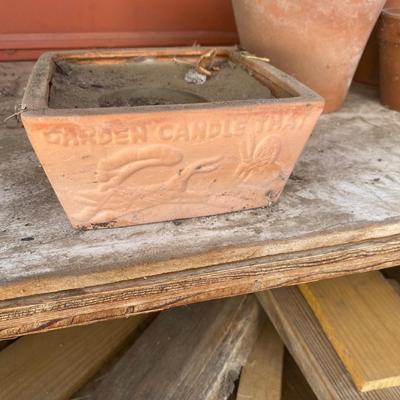 A VARIETY OF CLAY POTS, RECTANGULAR PLANTERS, WATERING JUG AND MORE!
