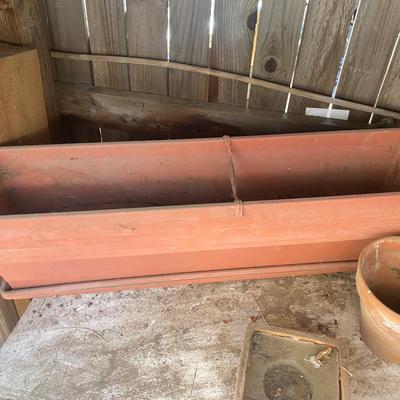 A VARIETY OF CLAY POTS, RECTANGULAR PLANTERS, WATERING JUG AND MORE!