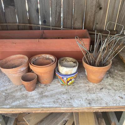 A VARIETY OF CLAY POTS, RECTANGULAR PLANTERS, WATERING JUG AND MORE!