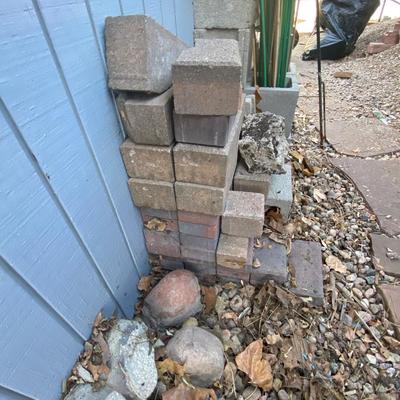 SHEPHERD HOOKS, CINDER BLOCKS, BRICKS AND PLANT STAKES
