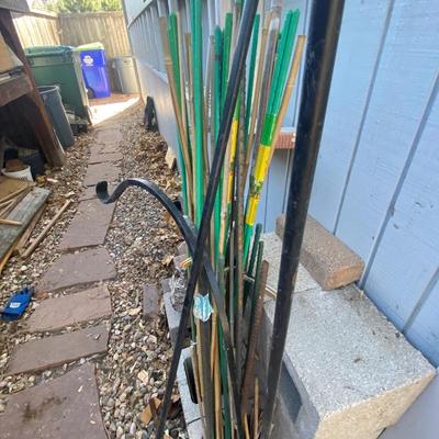 SHEPHERD HOOKS, CINDER BLOCKS, BRICKS AND PLANT STAKES