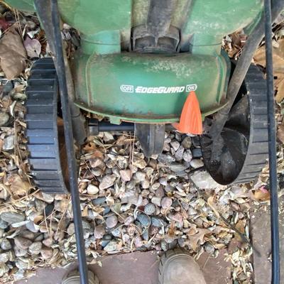 SCOTTS MINI BROADCAST SPREADER, FLO-MASTER SPRAYER, AND TOMATO CAGES